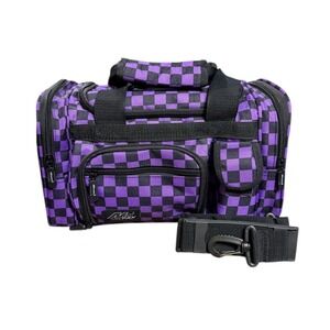 NexPak Tactical Duffel Range Bag 13" Purple Checkerboard Durable Canvas Storage